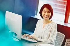 woman working at a computer